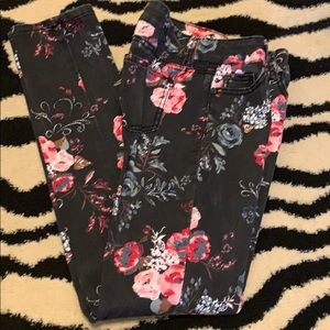 Black flower jeans.